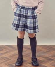 KJLLR60039 a.v.v KIDS(アー・ヴェ・ヴェ) [160]シャギーチェックショートパンツ ネイビー