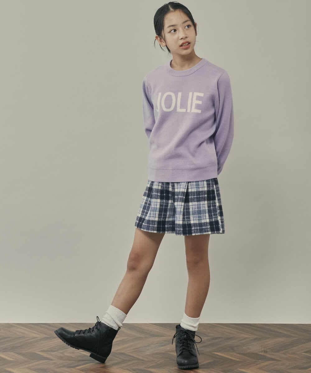 KJLLR60039 a.v.v KIDS(アー・ヴェ・ヴェ) [160]シャギーチェックショートパンツ ネイビー