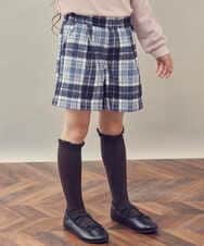 KJLLR60039 a.v.v KIDS(アー・ヴェ・ヴェ) [160]シャギーチェックショートパンツ ネイビー