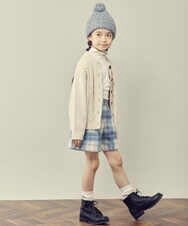 KJLLR60039 a.v.v KIDS(アー・ヴェ・ヴェ) [160]シャギーチェックショートパンツ ネイビー