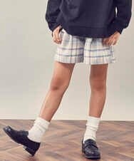KJLLR60039 a.v.v KIDS(アー・ヴェ・ヴェ) [160]シャギーチェックショートパンツ ベージュ