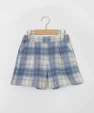 KJLLR60039 a.v.v KIDS(アー・ヴェ・ヴェ) [160]シャギーチェックショートパンツ ライトブルー