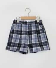 KJLLR60039 a.v.v KIDS(アー・ヴェ・ヴェ) [160]シャギーチェックショートパンツ ネイビー