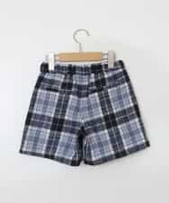 KJLLR60039 a.v.v KIDS(アー・ヴェ・ヴェ) [160]シャギーチェックショートパンツ ネイビー