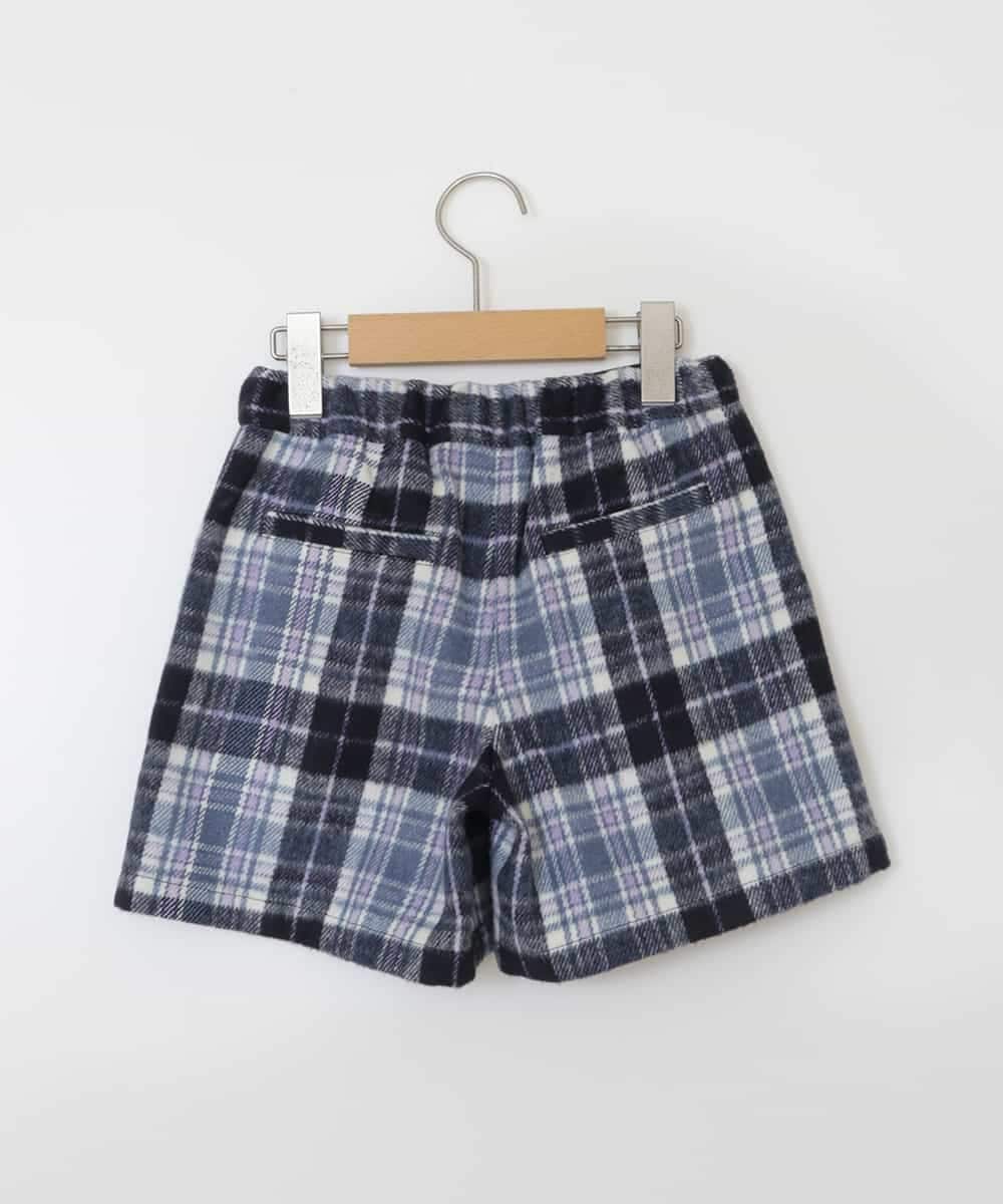 KJLLR60039 a.v.v KIDS(アー・ヴェ・ヴェ) [160]シャギーチェックショートパンツ ネイビー