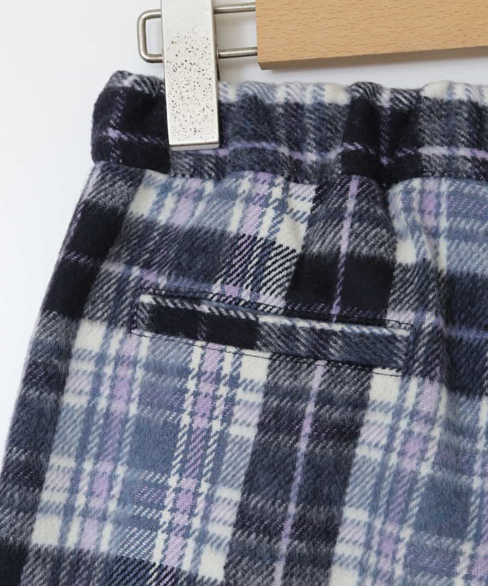 KJLLR60039 a.v.v KIDS(アー・ヴェ・ヴェ) [160]シャギーチェックショートパンツ ネイビー