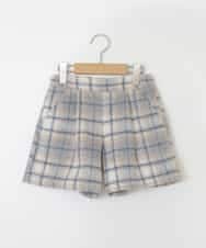 KJLLR60039 a.v.v KIDS(アー・ヴェ・ヴェ) [160]シャギーチェックショートパンツ ベージュ