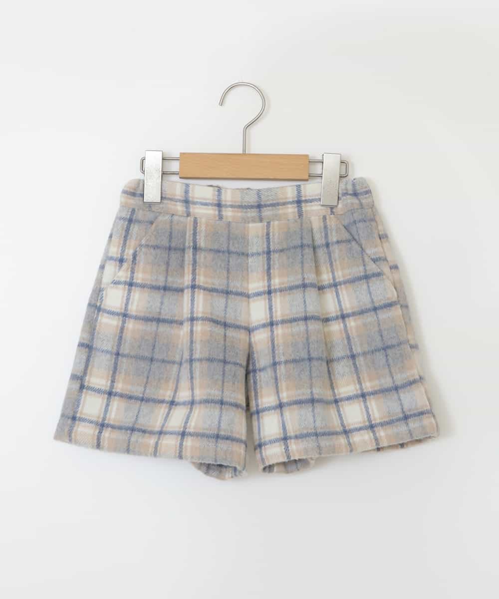 KJLLR60039 a.v.v KIDS(アー・ヴェ・ヴェ) [160]シャギーチェックショートパンツ ベージュ