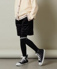KJLLS61029 a.v.v KIDS(アー・ヴェ・ヴェ) [100-130]ベロアキルティングショートパンツ ブラック