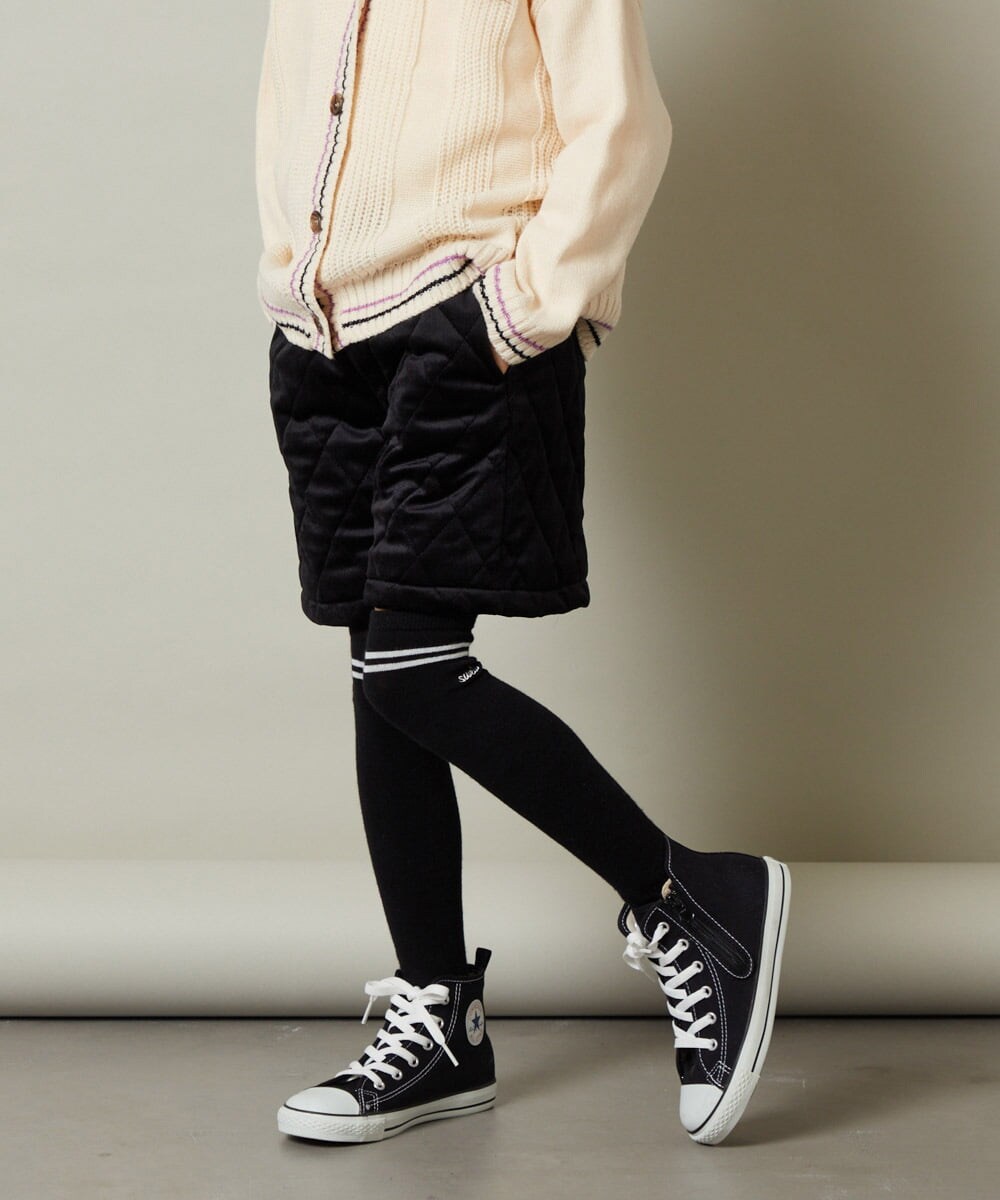 KJLLS61029 a.v.v KIDS(アー・ヴェ・ヴェ) [100-130]ベロアキルティングショートパンツ ブラック