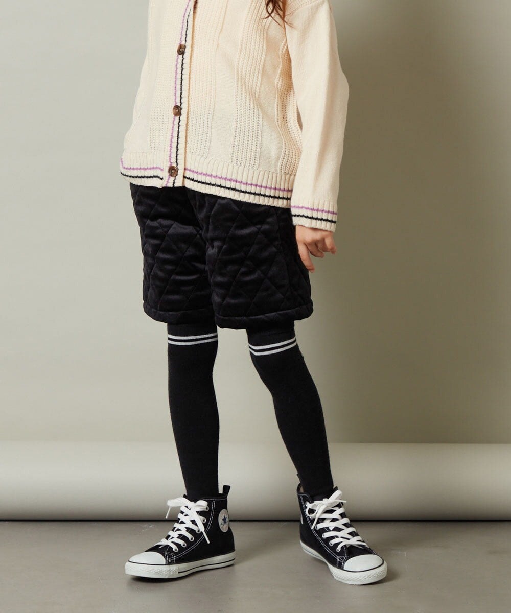 KJLLS61029 a.v.v KIDS(アー・ヴェ・ヴェ) [100-130]ベロアキルティングショートパンツ ブラック