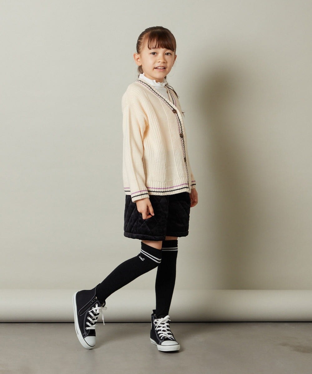 KJLLS61029 a.v.v KIDS(アー・ヴェ・ヴェ) [100-130]ベロアキルティングショートパンツ ブラック