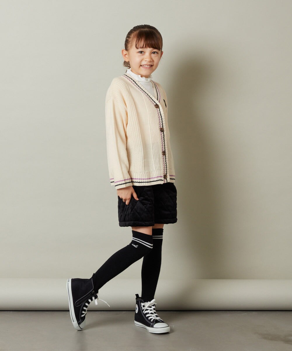 KJLLS61029 a.v.v KIDS(アー・ヴェ・ヴェ) [100-130]ベロアキルティングショートパンツ ブラック