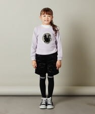 KJLLS61029 a.v.v KIDS(アー・ヴェ・ヴェ) [100-130]ベロアキルティングショートパンツ ブラック