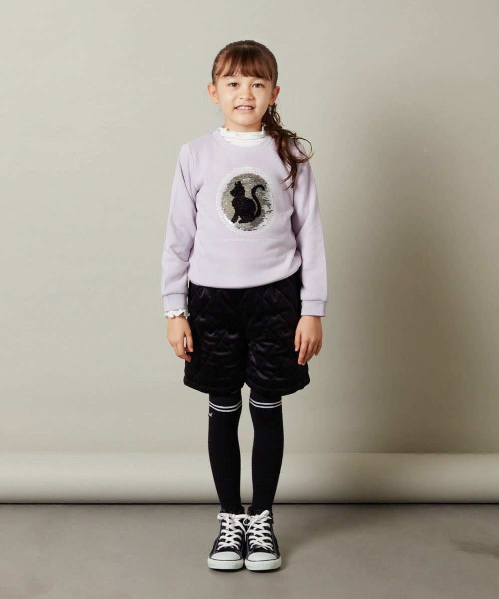 KJLLS61029 a.v.v KIDS(アー・ヴェ・ヴェ) [100-130]ベロアキルティングショートパンツ ブラック
