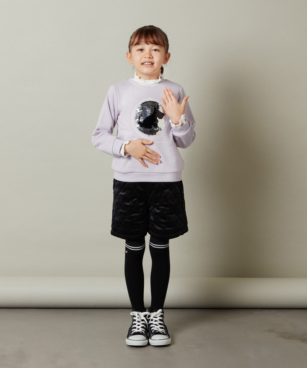 KJLLS61029 a.v.v KIDS(アー・ヴェ・ヴェ) [100-130]ベロアキルティングショートパンツ ブラック