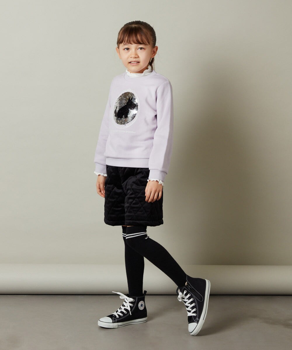 KJLLS61029 a.v.v KIDS(アー・ヴェ・ヴェ) [100-130]ベロアキルティングショートパンツ ブラック