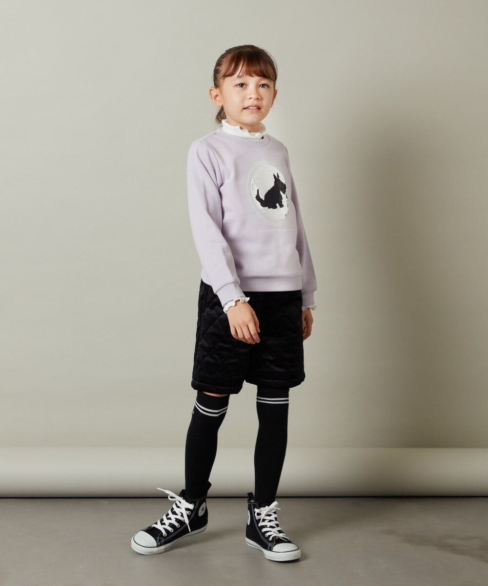 KJLLS61029 a.v.v KIDS(アー・ヴェ・ヴェ) [100-130]ベロアキルティングショートパンツ ブラック