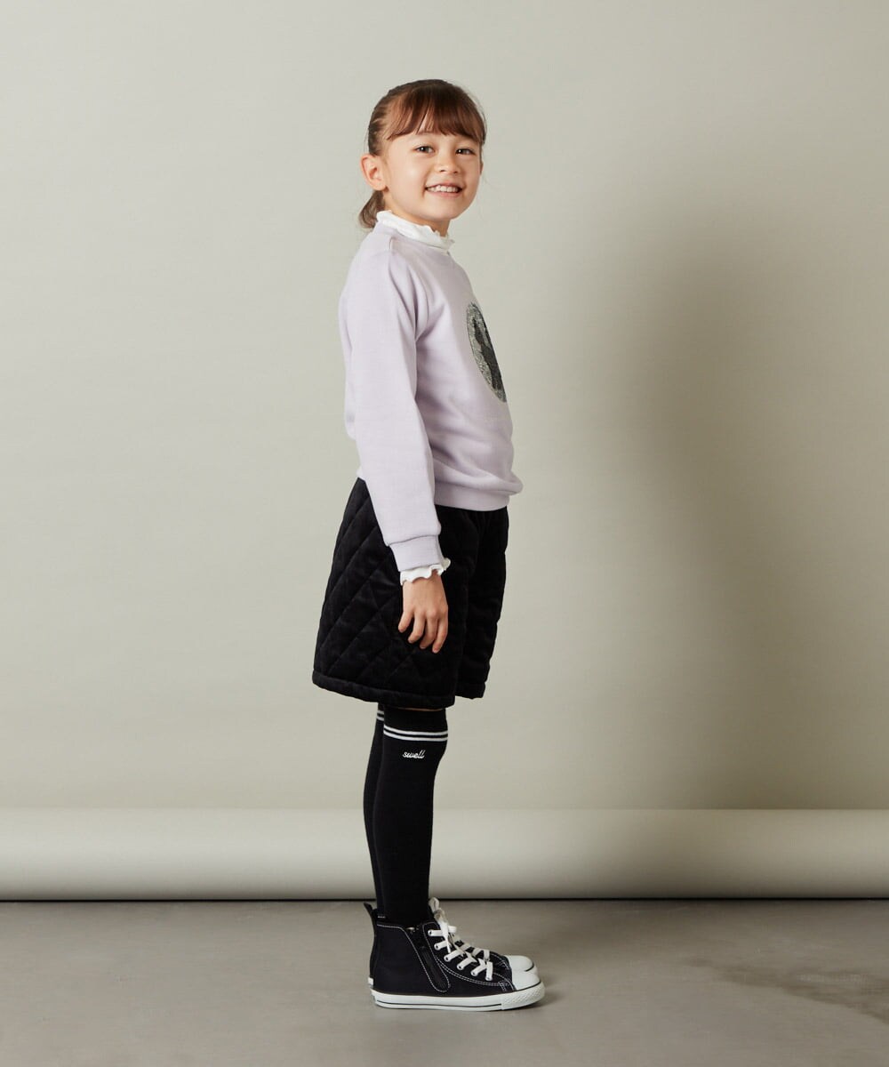 KJLLS61029 a.v.v KIDS(アー・ヴェ・ヴェ) [100-130]ベロアキルティングショートパンツ ブラック