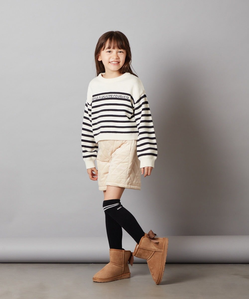 KJLLS61029 a.v.v KIDS(アー・ヴェ・ヴェ) [100-130]ベロアキルティングショートパンツ ブラック