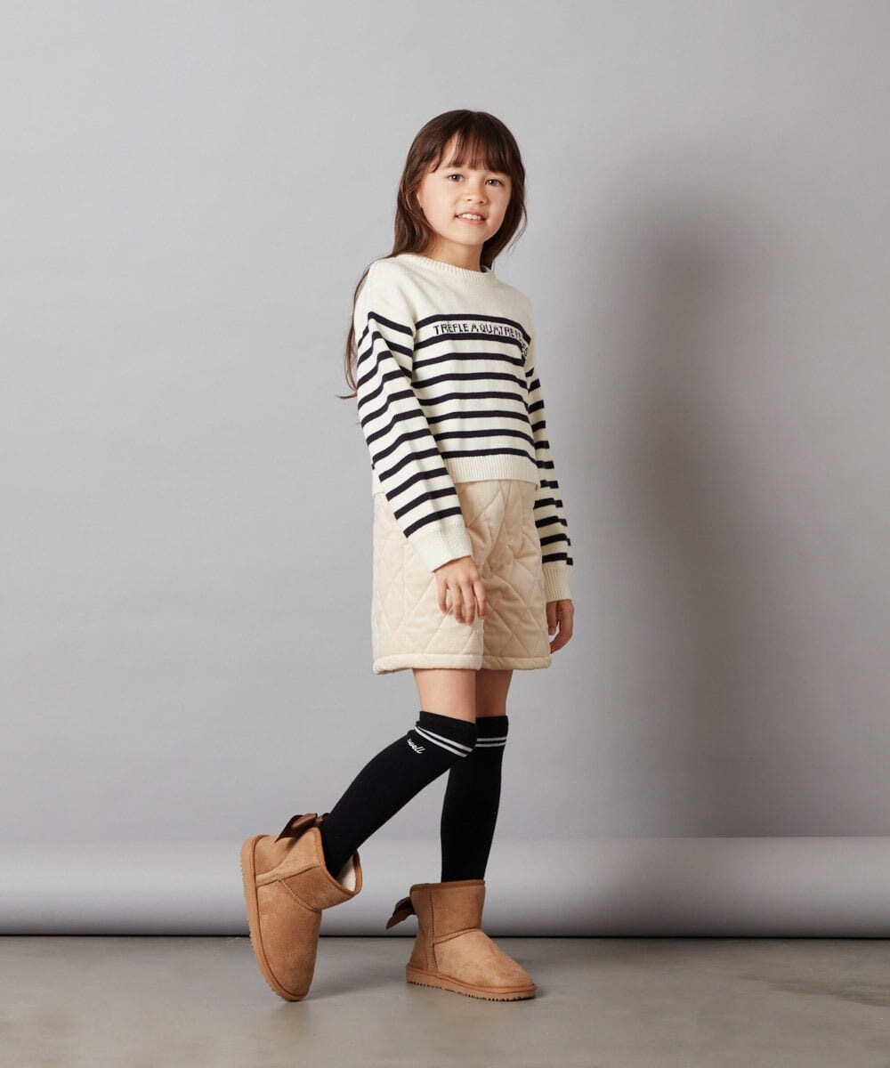 KJLLS61029 a.v.v KIDS(アー・ヴェ・ヴェ) [100-130]ベロアキルティングショートパンツ ブラック