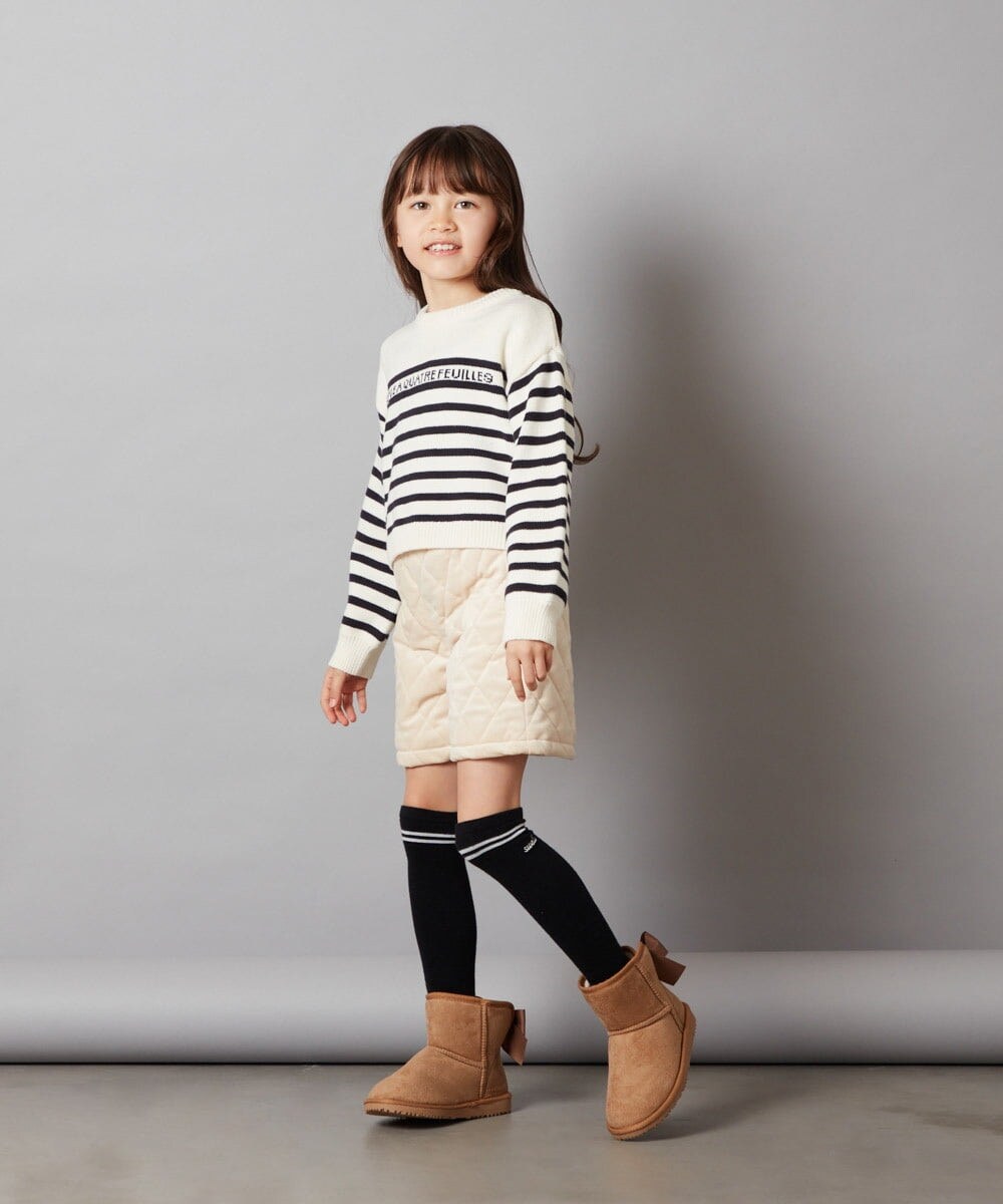 KJLLS61029 a.v.v KIDS(アー・ヴェ・ヴェ) [100-130]ベロアキルティングショートパンツ ブラック