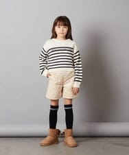 KJLLS61029 a.v.v KIDS(アー・ヴェ・ヴェ) [100-130]ベロアキルティングショートパンツ ブラック