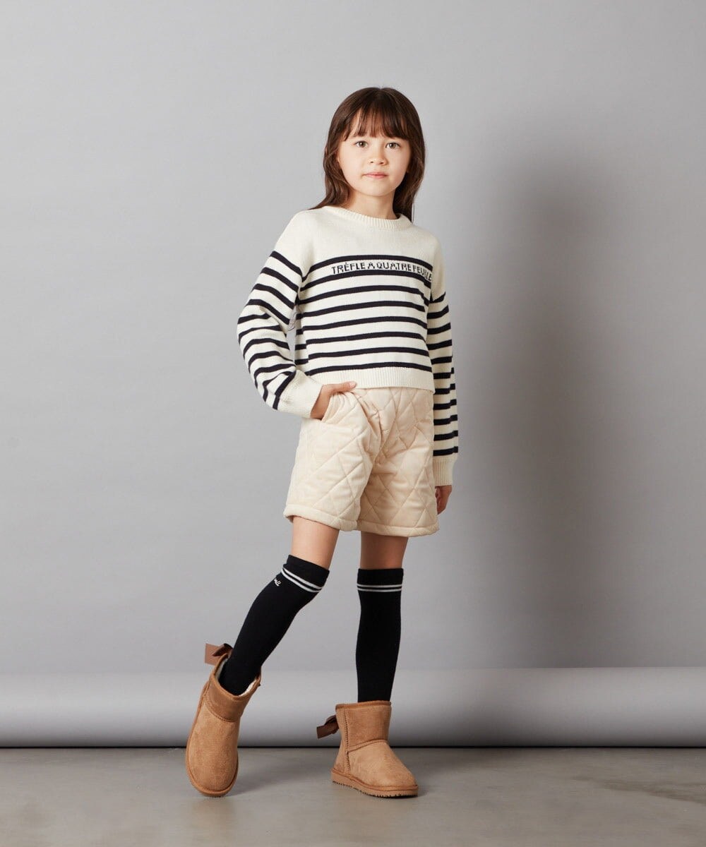 KJLLS61029 a.v.v KIDS(アー・ヴェ・ヴェ) [100-130]ベロアキルティングショートパンツ ブラック