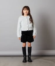KJLLS61029 a.v.v KIDS(アー・ヴェ・ヴェ) [100-130]ベロアキルティングショートパンツ ブラック
