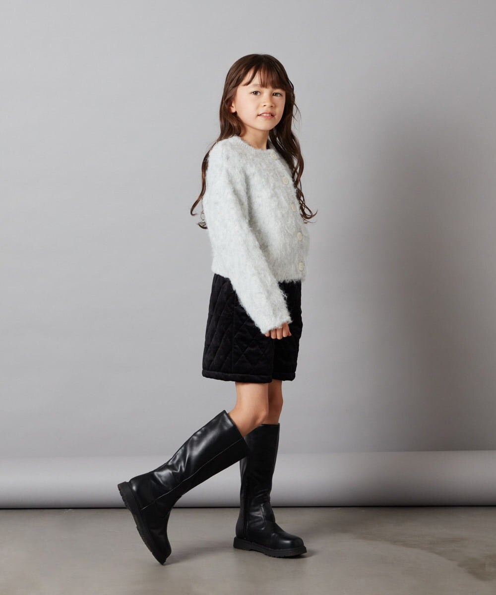 KJLLS61029 a.v.v KIDS(アー・ヴェ・ヴェ) [100-130]ベロアキルティングショートパンツ ブラック