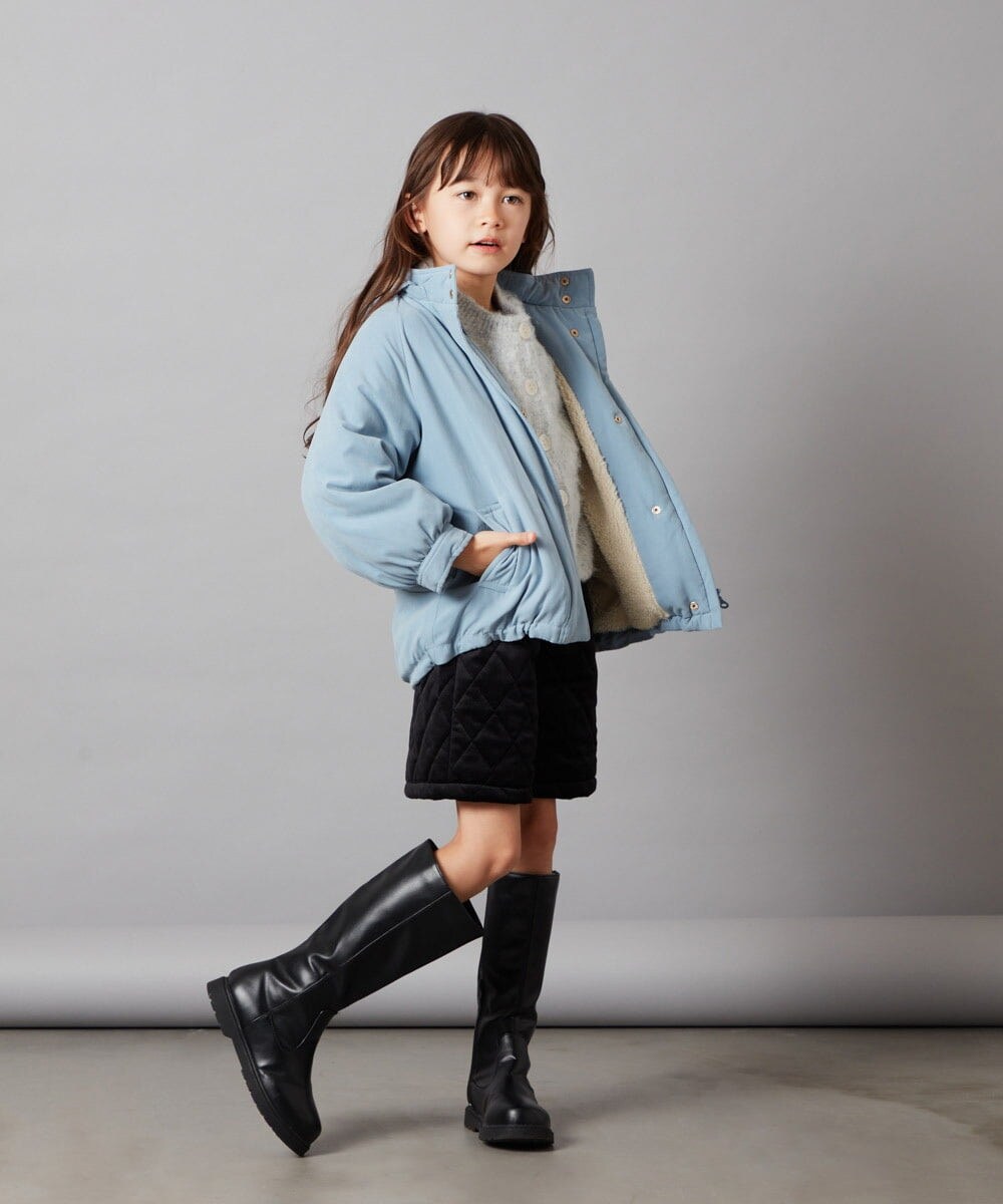 KJLLS61029 a.v.v KIDS(アー・ヴェ・ヴェ) [100-130]ベロアキルティングショートパンツ ブラック
