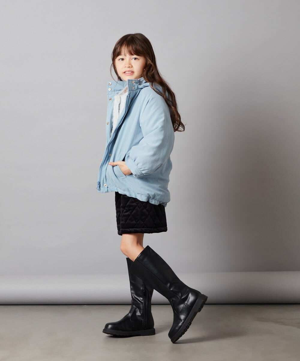 KJLLS61029 a.v.v KIDS(アー・ヴェ・ヴェ) [100-130]ベロアキルティングショートパンツ ブラック