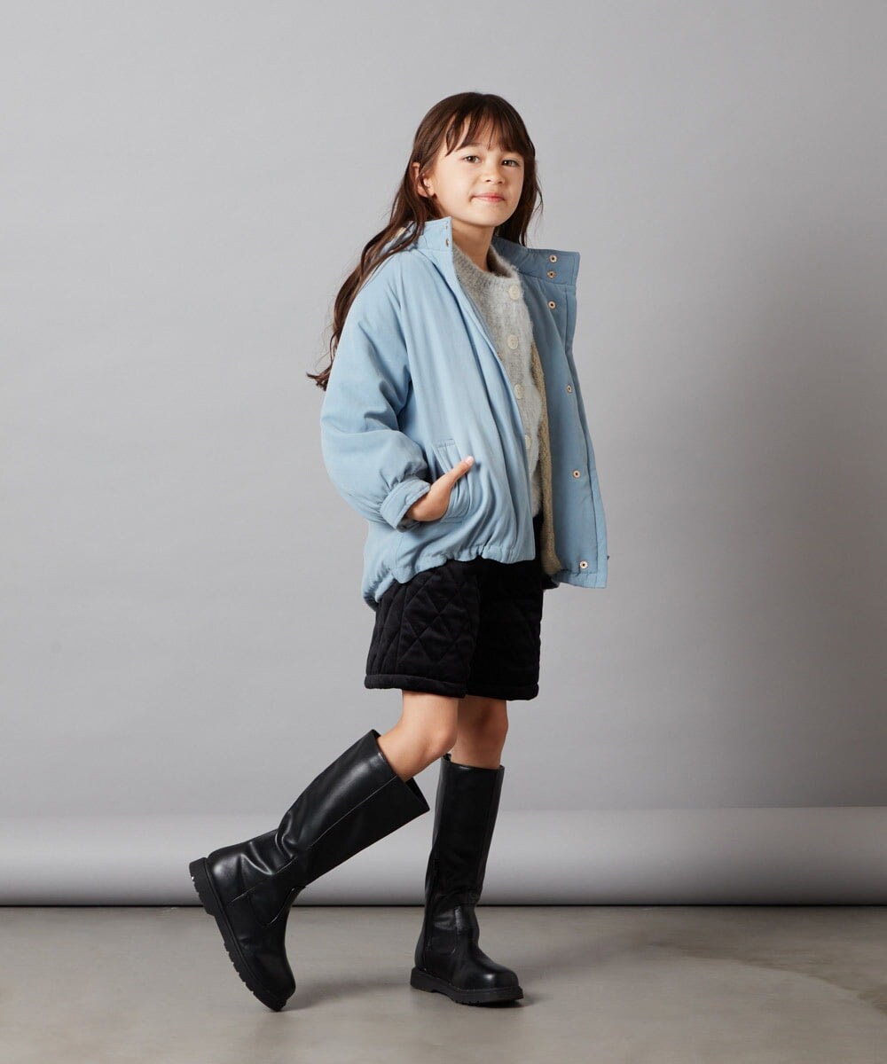 KJLLS61029 a.v.v KIDS(アー・ヴェ・ヴェ) [100-130]ベロアキルティングショートパンツ ブラック