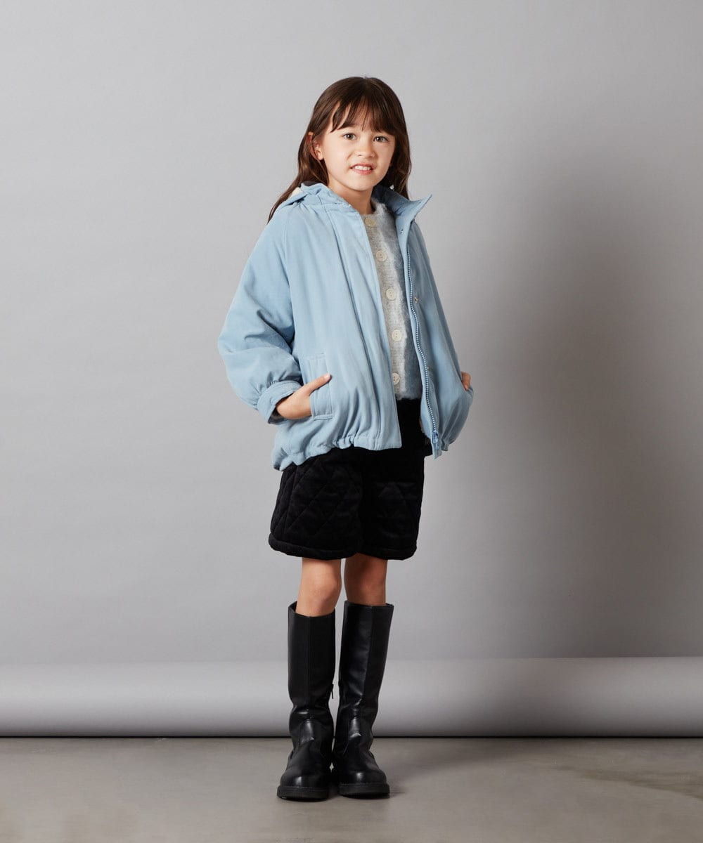 KJLLS61029 a.v.v KIDS(アー・ヴェ・ヴェ) [100-130]ベロアキルティングショートパンツ ブラック