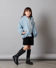 KJLLS61029 a.v.v KIDS(アー・ヴェ・ヴェ) [100-130]ベロアキルティングショートパンツ ブラック
