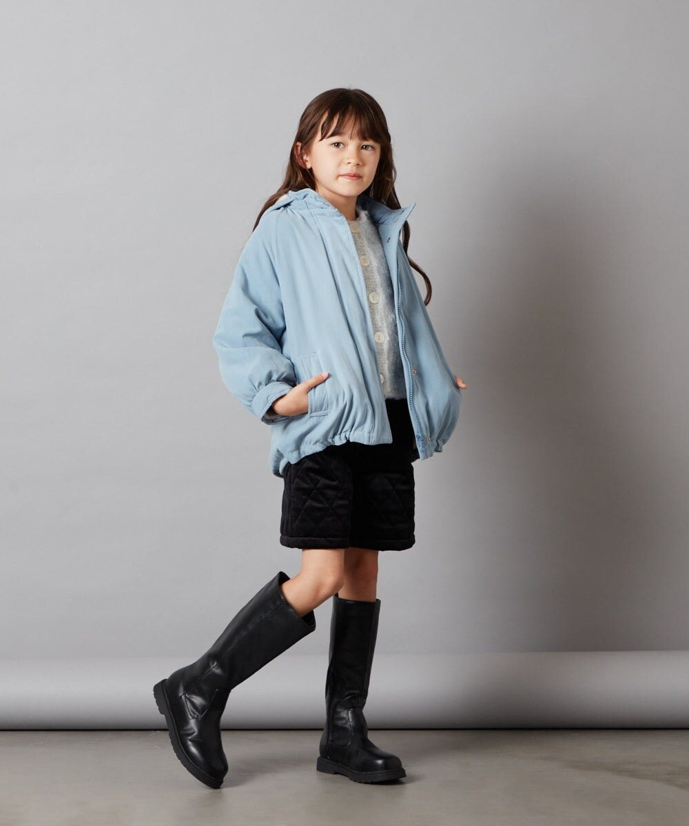 KJLLS61029 a.v.v KIDS(アー・ヴェ・ヴェ) [100-130]ベロアキルティングショートパンツ ブラック
