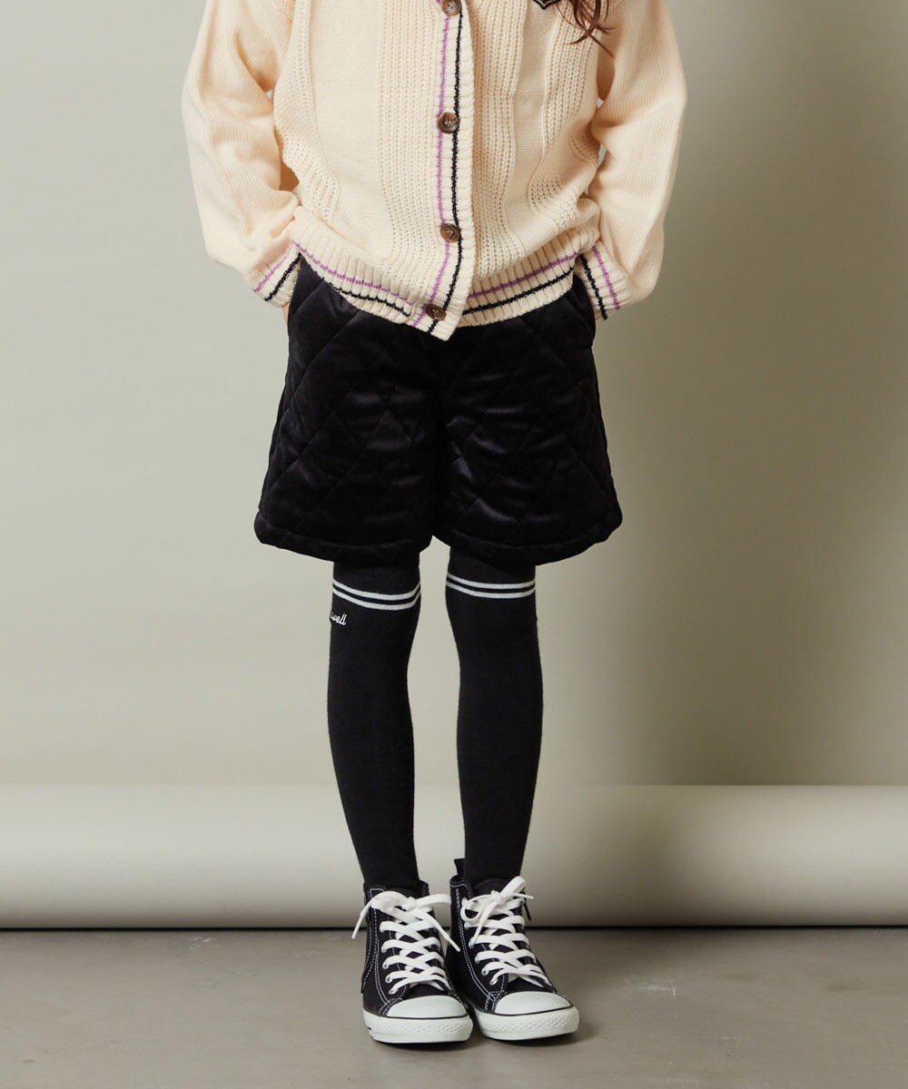 KJLLS61029 a.v.v KIDS(アー・ヴェ・ヴェ) [100-130]ベロアキルティングショートパンツ ブラック