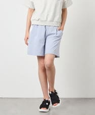 KJNFD55074 a.v.v KIDS(アー・ヴェ・ヴェ) [130-160]配色セーラーカラー裏毛セットアップ ライトブルー