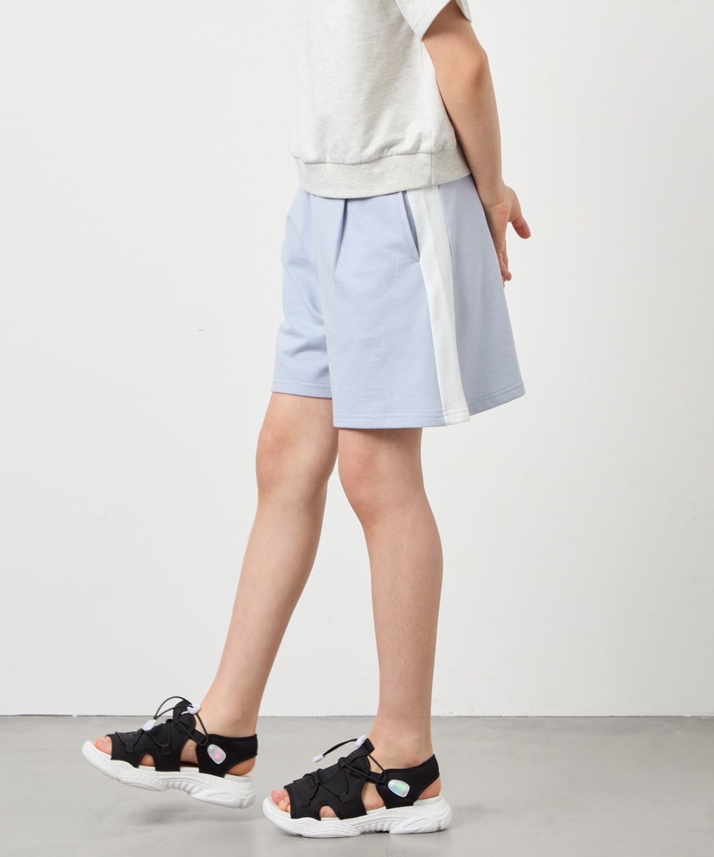 KJNFD55074 a.v.v KIDS(アー・ヴェ・ヴェ) [130-160]配色セーラーカラー裏毛セットアップ ライトブルー