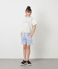 KJNFD55074 a.v.v KIDS(アー・ヴェ・ヴェ) [130-160]配色セーラーカラー裏毛セットアップ ライトブルー