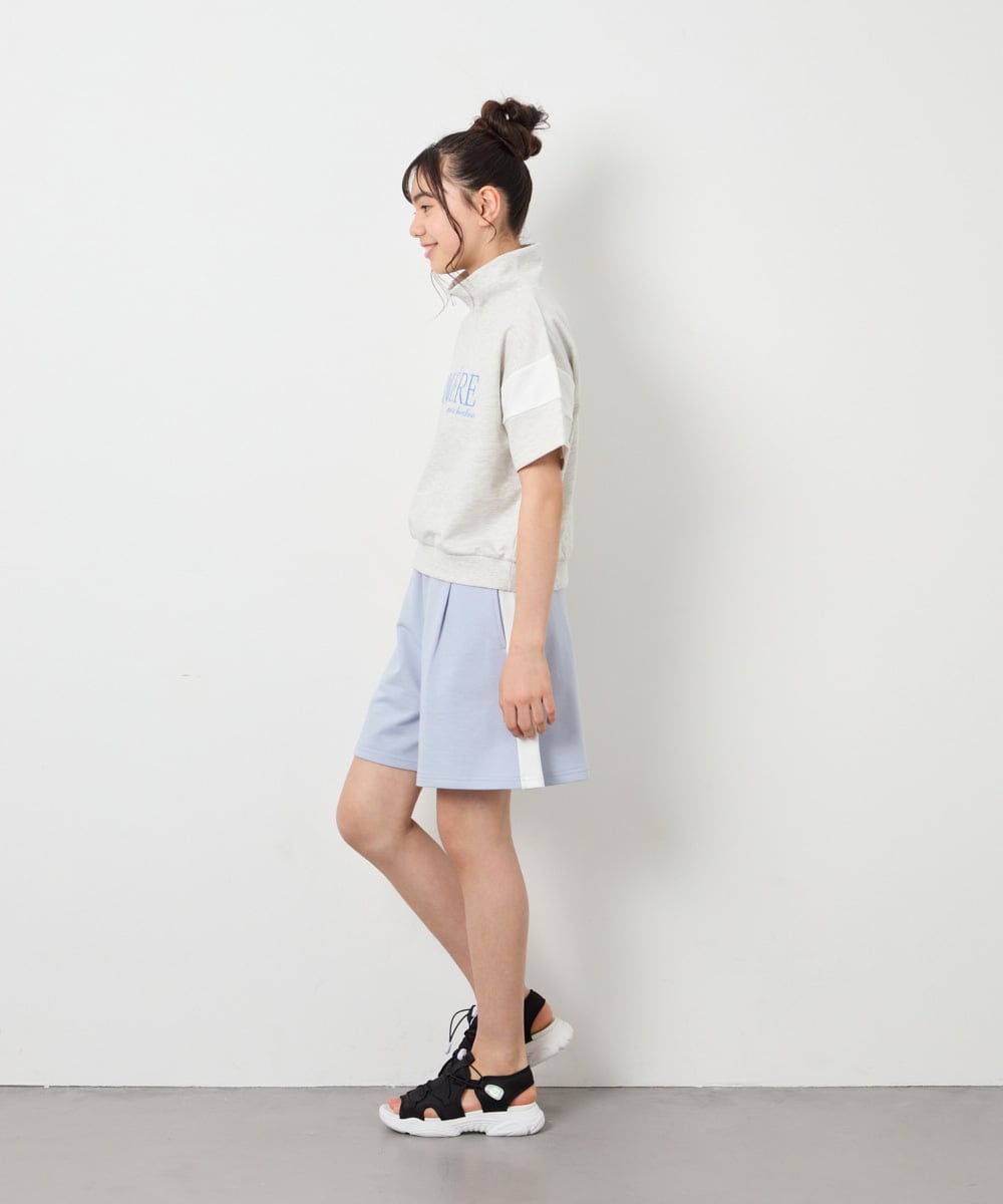 KJNFD55074 a.v.v KIDS(アー・ヴェ・ヴェ) [130-160]配色セーラーカラー裏毛セットアップ ライトブルー