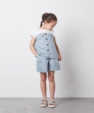 KJNFS40049 a.v.v KIDS(アー・ヴェ・ヴェ) [100-130]【2点セット】ドッキングトップス＆キュロット ライトブルー