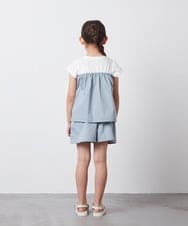 KJNFS40049 a.v.v KIDS(アー・ヴェ・ヴェ) [100-130]【2点セット】ドッキングトップス＆キュロット ライトブルー