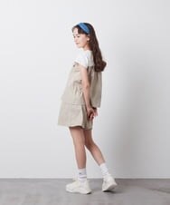 KJNFS40049 a.v.v KIDS(アー・ヴェ・ヴェ) [100-130]【2点セット】ドッキングトップス＆キュロット ライトブルー