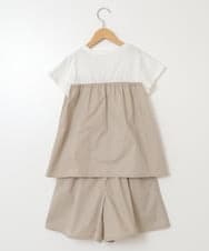 KJNFS40049 a.v.v KIDS(アー・ヴェ・ヴェ) [100-130]【2点セット】ドッキングトップス＆キュロット ベージュ