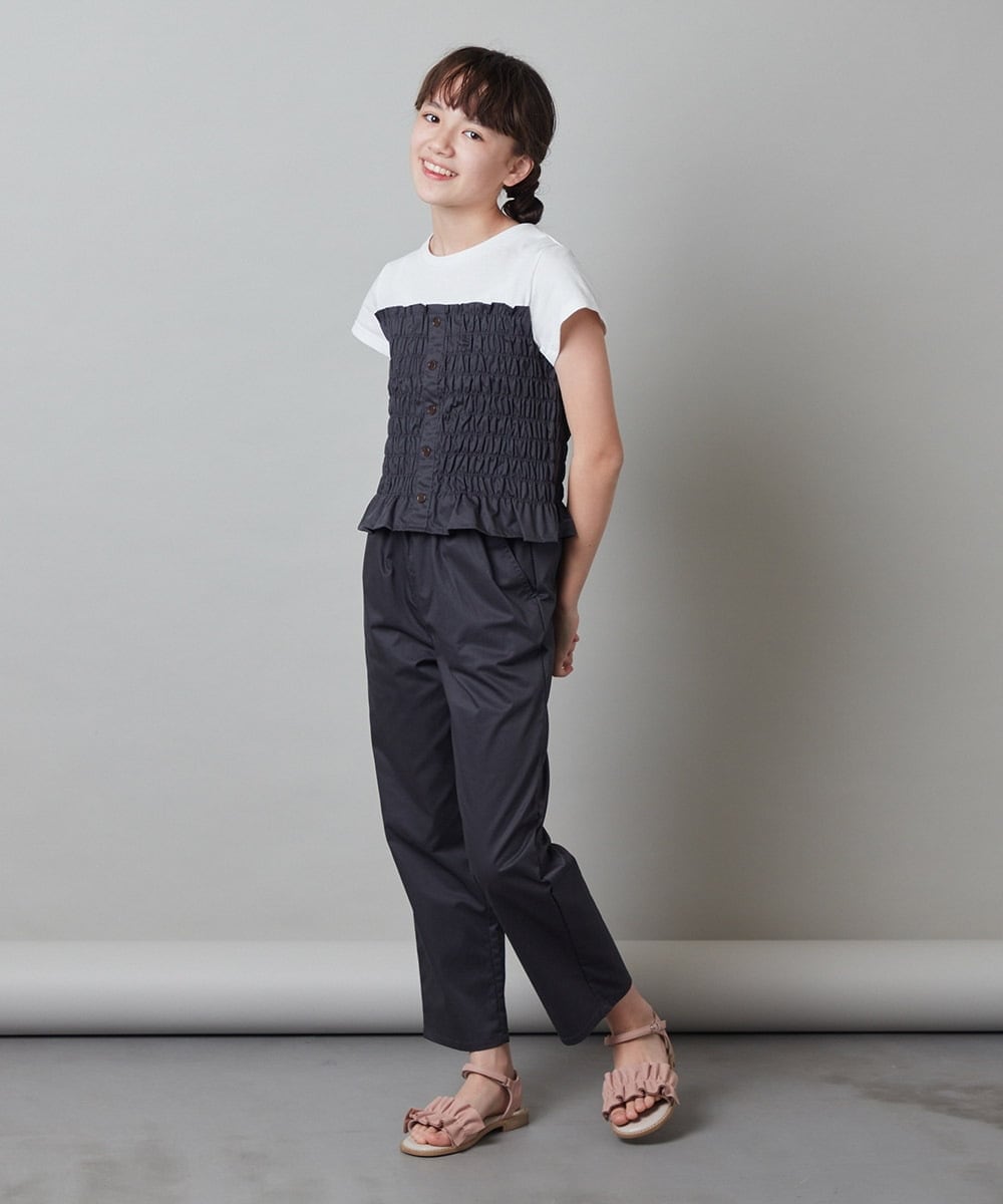 160]【2点セット】シャーリングトップス＆テーパードパンツ(その他の