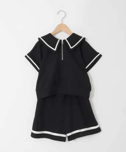 KJNGD60069 a.v.v KIDS [130-160]【冷感/セットアップ】セーラーカラー配色ラインセットアップ