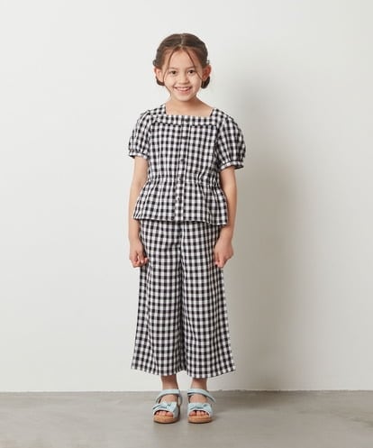KJNGS01055 a.v.v KIDS [120-130]【2点セット】ペプラムブラウス＆ワイドパンツ