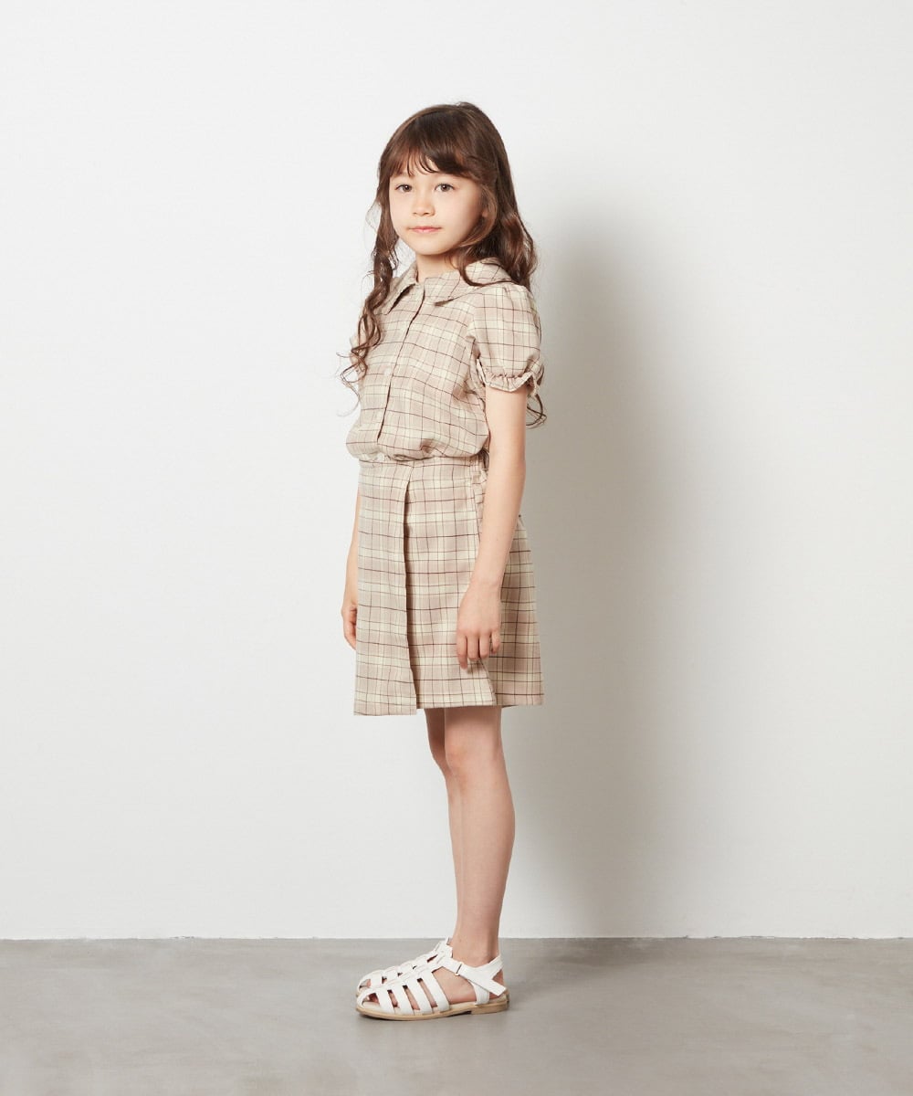 KJNGS02049 a.v.v KIDS(アー・ヴェ・ヴェ) [110-130]【2点セット】トップス＆スカパン ベージュ