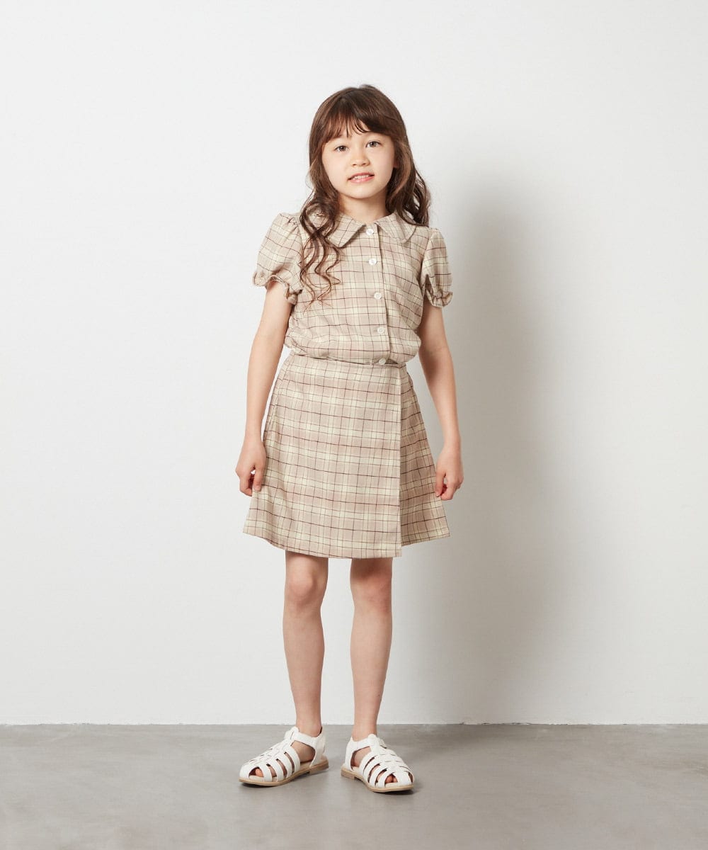 KJNGS02049 a.v.v KIDS(アー・ヴェ・ヴェ) [110-130]【2点セット】トップス＆スカパン ベージュ